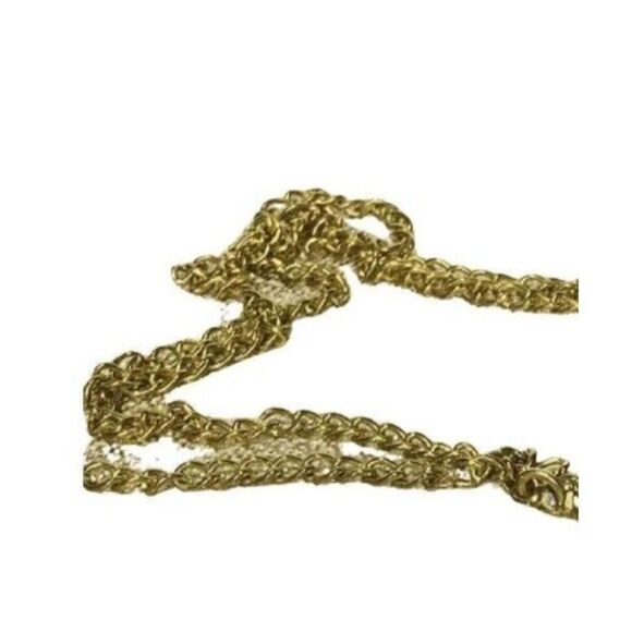 VTG Yellow Icy Glass Teardrop Pendant Necklace 36” Formal Lariat Grannycore - Picture 5 of 8